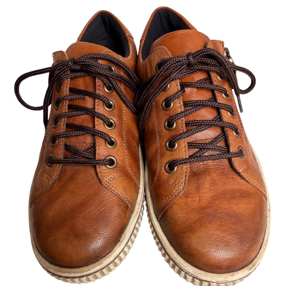Remonte D0700 Maditta Cognac Leather RemonteTEX Zip Sneakers Women 7.5 EU38 - Picture 12 of 16